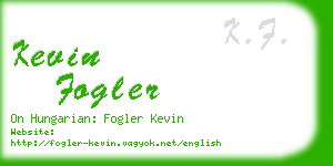 kevin fogler business card